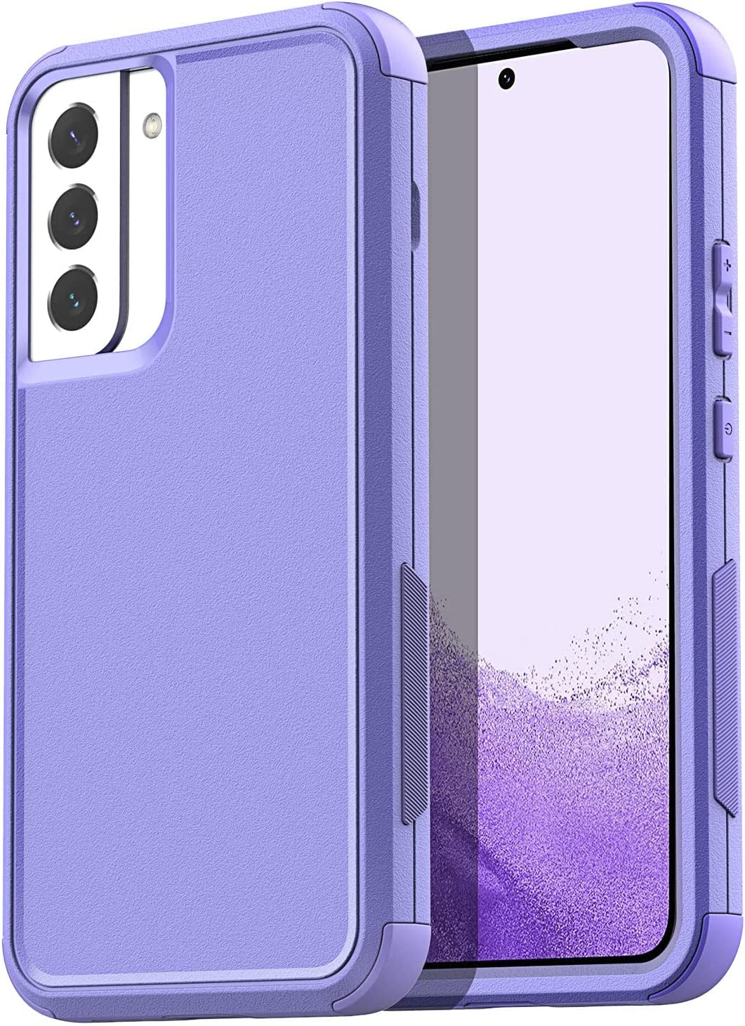 Aicase for Samsung Galaxy S22 Case with Screen Protector,Heavy Duty Drop Protection Full Body Rugged Shockproof/Dust Proof Military Protective Tough Durable Phone Cover for Samsung S22 6.1“_5  AICase Light Purple Case  