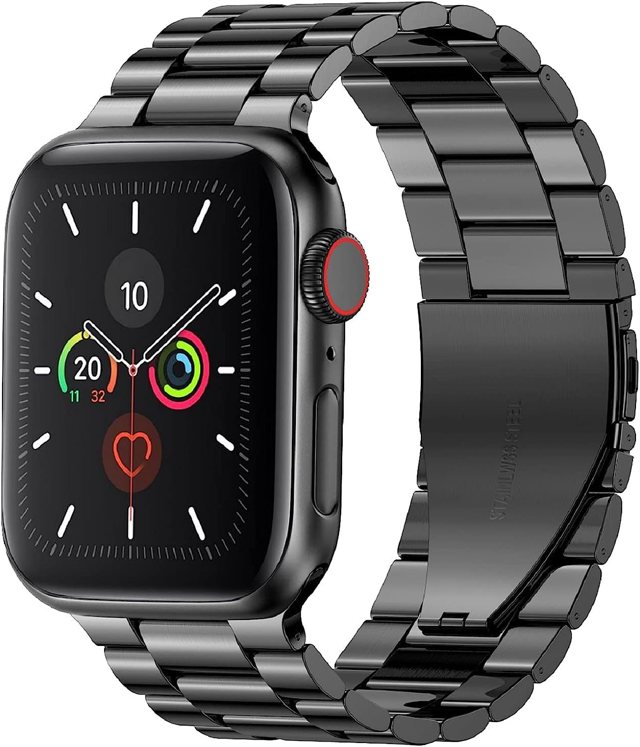 Fitlink Metal Band Compatible for Apple Watch Series 8 7 6 5 4 3 2 1 SE Apple Watch Ultra, Stainless Steel Waterproof Apple Watch Band for Apple Watch 38Mm 40Mm 41Mm 42Mm 44Mm 45Mm 49Mm for Women Men  Fitlink Grey 42/44/45/49 mm 