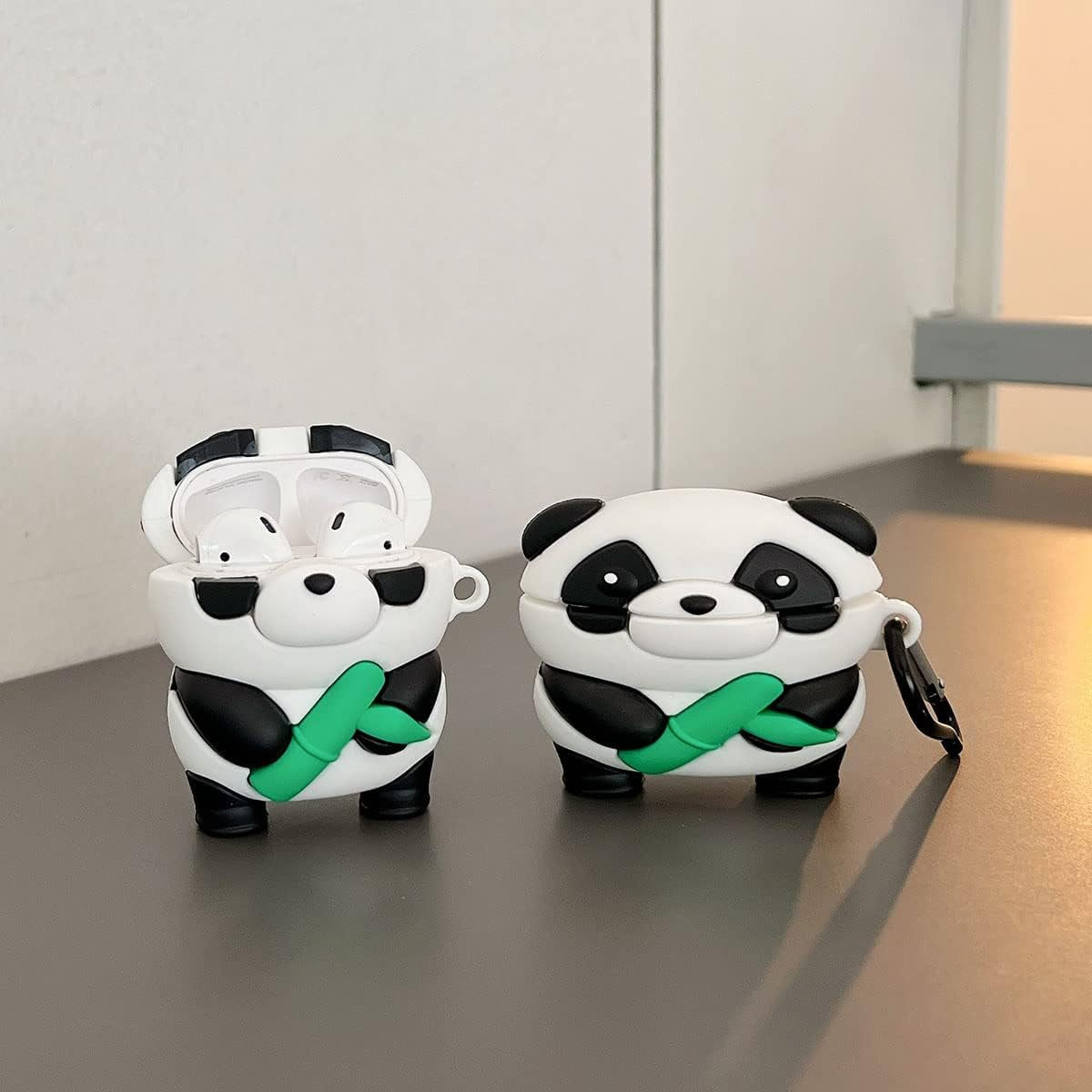 YAKVOOK for Airpod 2/1 Cover Case,Cute 3D Cartoon Panda Airpods 2Nd Generation Cover Kawaii Soft Silicone Protective Cover with Keychain Shockproof Charging Case for Airpods 1&2 for Girls Women  Yatchen   