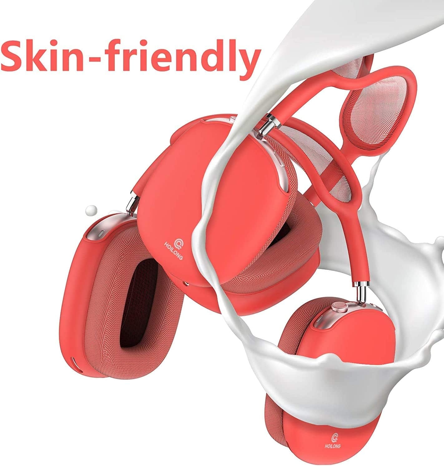 Airpods Max Case, Heylong Airpods Max Silicone Case, Full Protective, Soft Skin Friendly Shock-Absorbing Protective Case, Flexible Airpods Max Accessories Kits, Best Gifts for Women and Men (Red)  Nother   