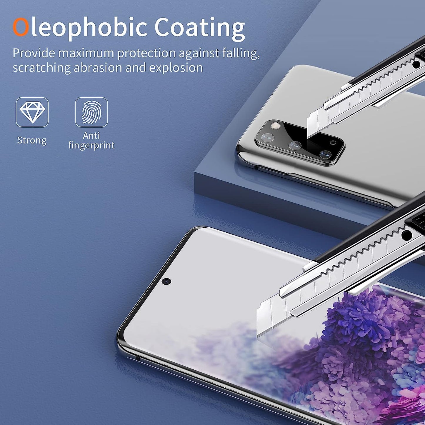 Cnarery [2+2 Pack] TPU Screen Protector for Samsung Galaxy S20, 2 Pack Flexible TPU Screen Protector with 2 Pack Camera Lens Protector, 3D Curved Full Coverage Bubble Free  Cnarery   