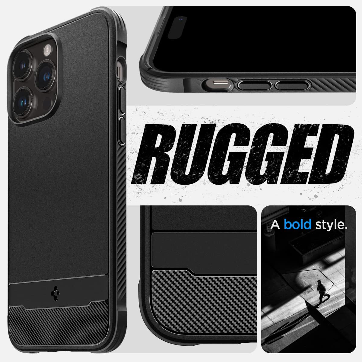 Spigen Rugged Armor (Magfit) Compatible with Magsafe Designed for Iphone 14 Pro Case (2022) - Matte Black  Spigen   