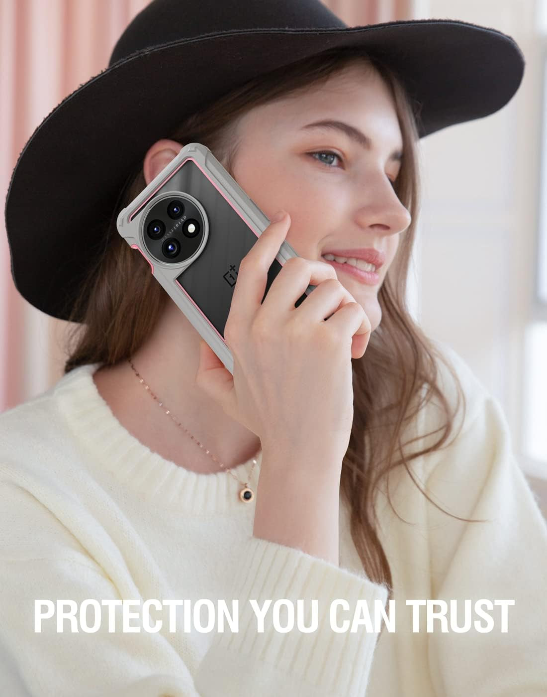 Poetic Guardian Case for Oneplus 11 5G 6.7" (2023) [20 FT Mil-Grade Drop Tested], Full-Body Hybrid Shockproof Bumper Cover with Built-In Screen Protector, Pink/Clear  Poetic   