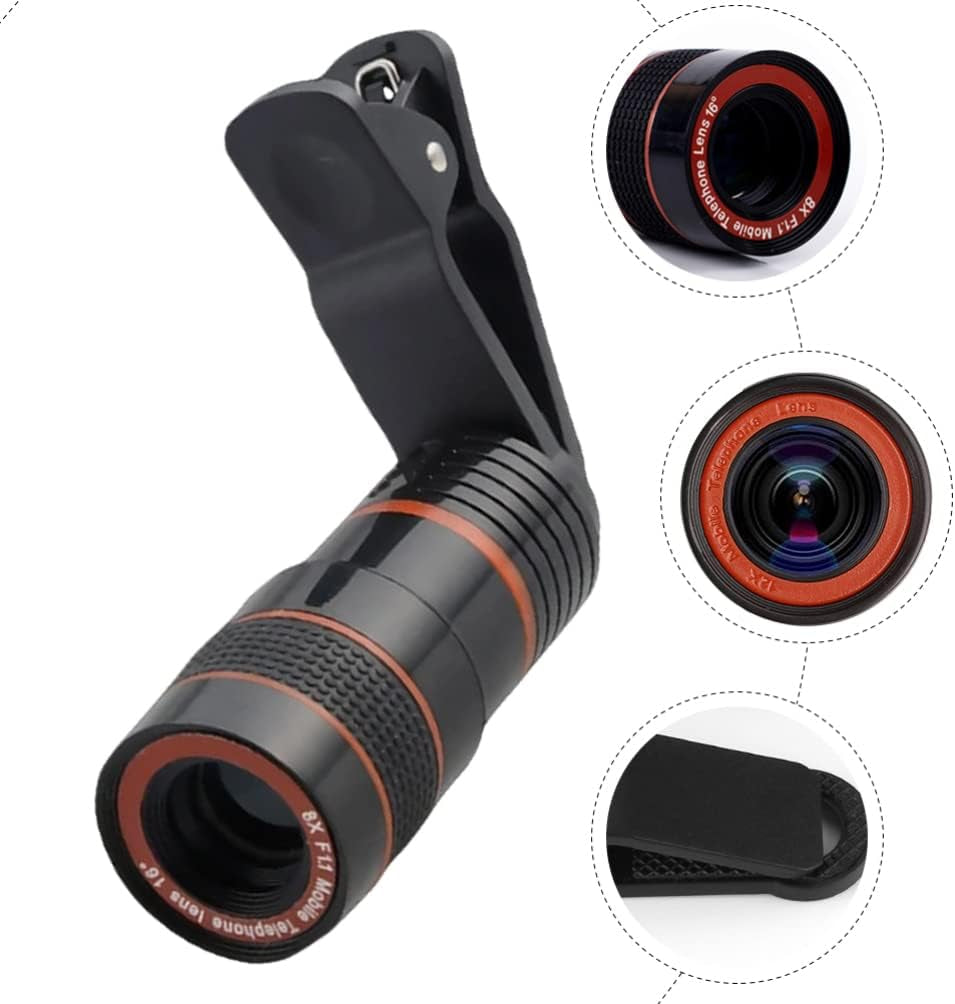 Partykindom Smartphones Phone Camera Lens Pocket Zoom for Phone with Clip, 8X Phone Telescope Phone Microscope Pocket Telescope for Cell Phone Zoom Lens for Phone Univeral Camera Lens Camera Lens  PartyKindom   