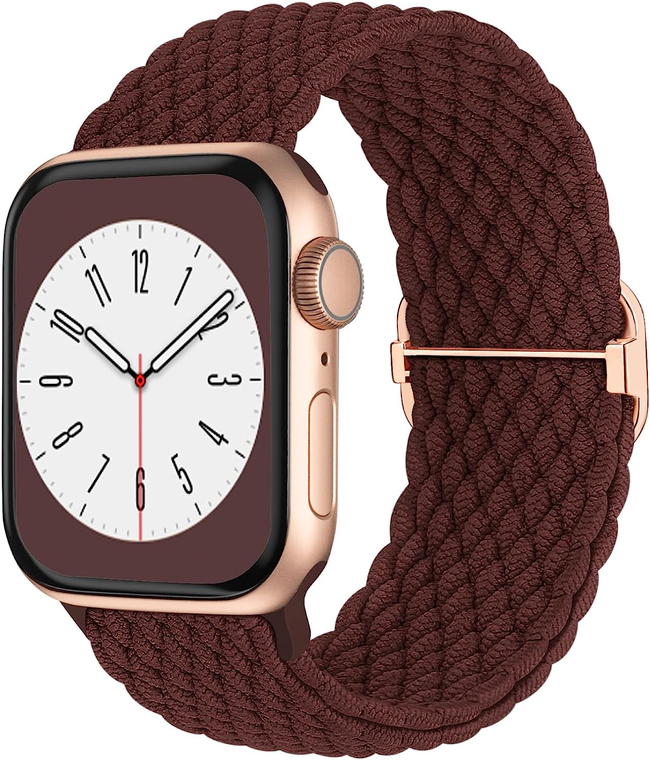 Braided Solo Loop Compatible with Apple Watch Band 38Mm 40Mm 41Mm 42Mm 44Mm 45Mm 49Mm for Women Men, Stretchy Straps Elastic Sport Wristbands for Iwatch Series 8 7 6 5 4 3 2 1 SE Ultra  Butifacion Dark Wine 38/40/41mm 
