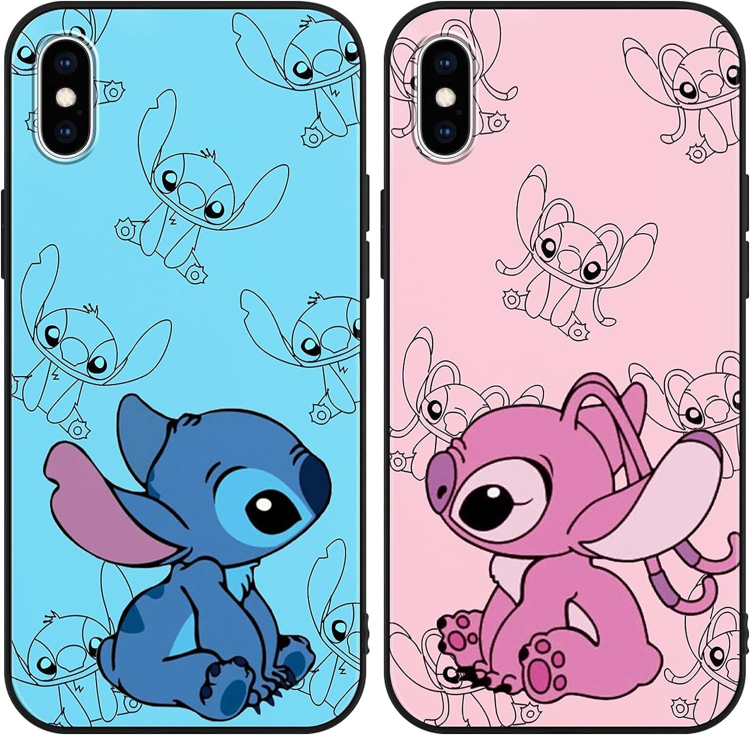 [2 Pack] Cute Case for Iphone 12 Pro Max Case, Cartoon Kawaii Aesthetic Cool Phone Cases Girly for Girls Boys Kids Women Clear Transparent Soft TPU Protective Cover Funda for Iphone 12 Pro Max 6.7"  QSN US 02 For Iphone X/Xs 