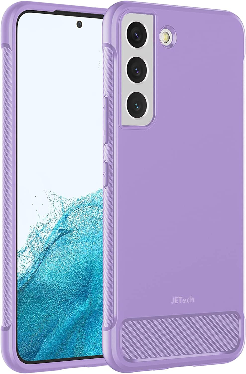 Jetech Slim Fit Case for Samsung Galaxy S22+ / S22 plus 5G 6.6-Inch, Thin Phone Cover with Shock-Absorption and Carbon Fiber Design (Pink)  JETech Light Purple  