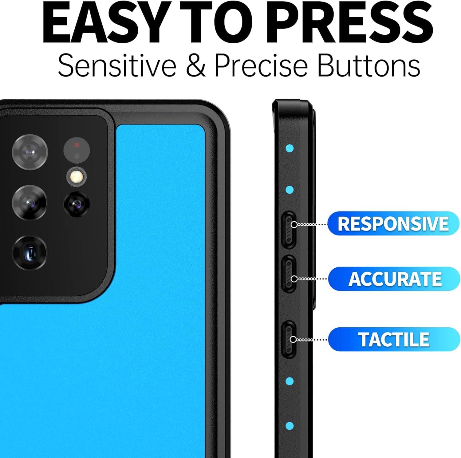 BEASTEK for Samsung Galaxy S21 Ultra Waterproof Case, NRE Series, Shockproof Underwater IP68 Case with Built-In Screen Protector Full Body Protective Cover, for Galaxy S21 Ultra 6.8 Inch (Blue)  BEASTEK   