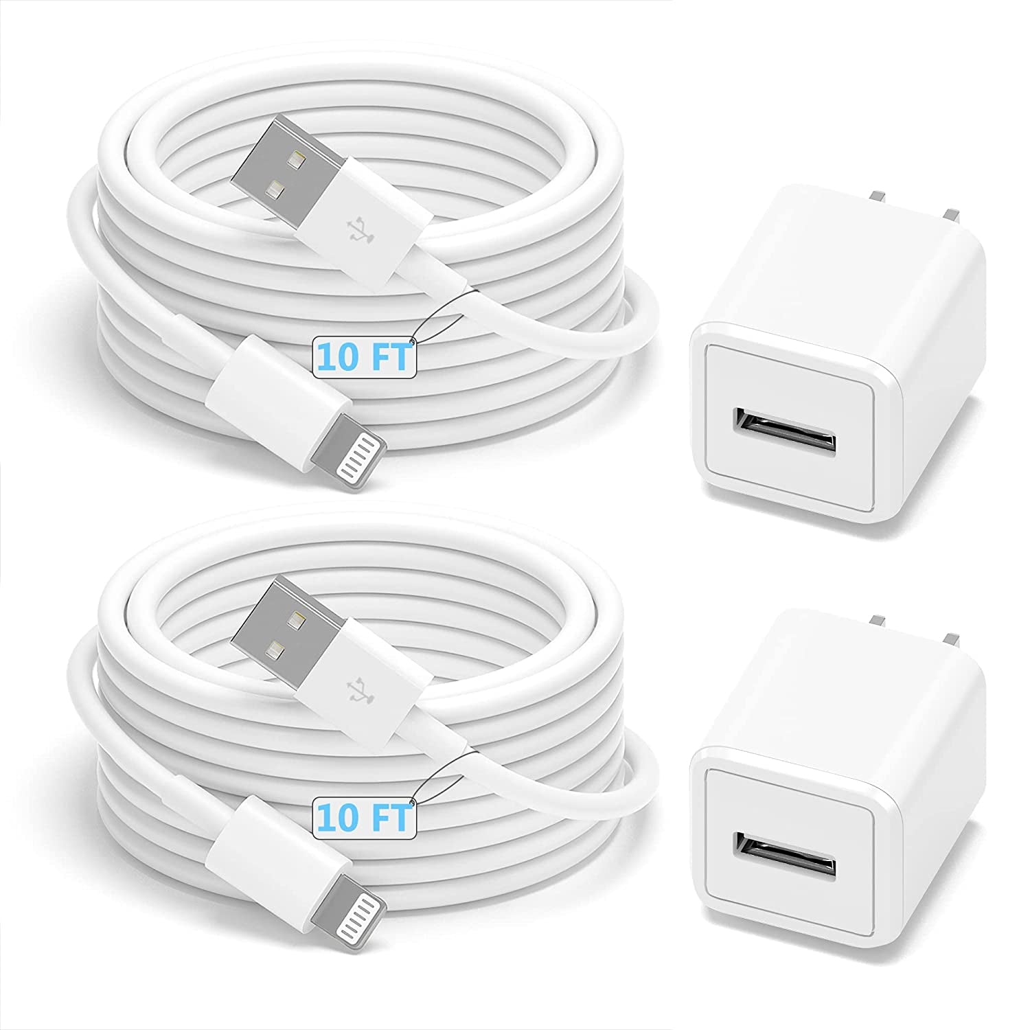 Apple Mfi Certified Iphone Charger 10 Ft,2Pack Extra Long Lightning Cable,Iphone Charging Transfer Cord with USB Plug Wall Charger Cube Travel Adapter for Iphone 12 11 Pro Max SE Xs X 10 8 7 6 plus 5S  SHENZHEN GOOD-SHE TECHNOLOGY CO LTD   