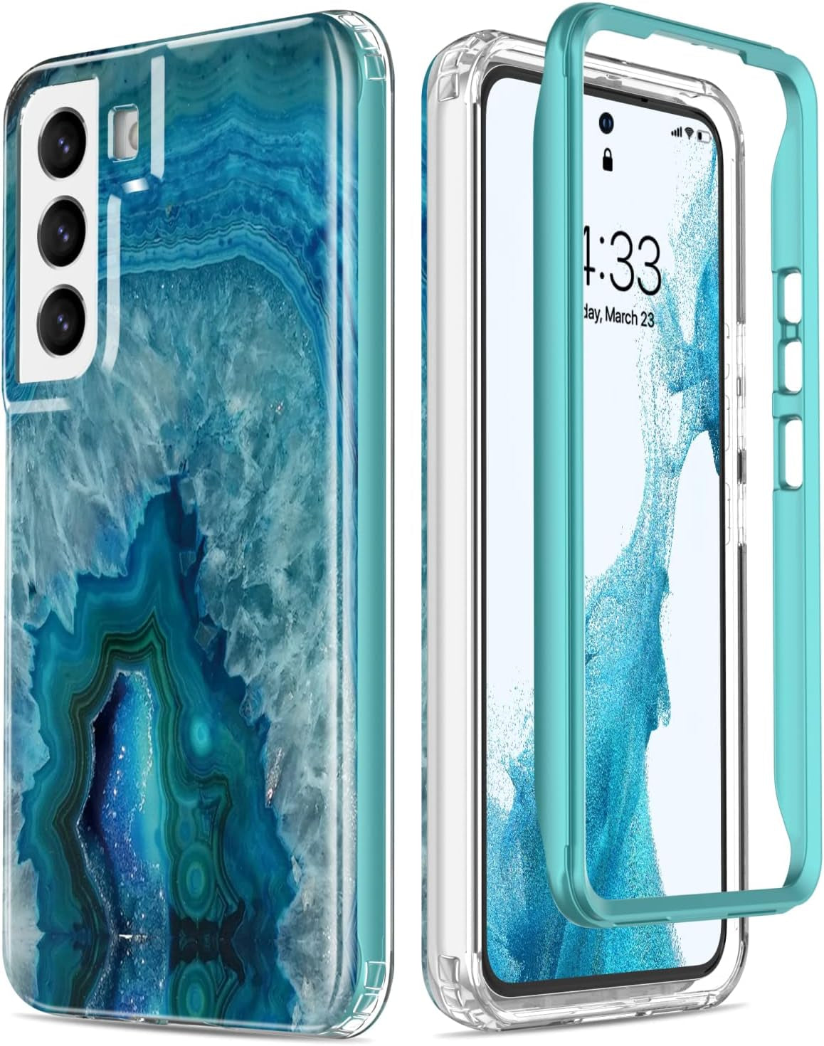 Esdot for Samsung Galaxy S22 Case,Military Grade Passing 21Ft Drop Test,Rugged Cover with Fashionable Designs for Women Girls,Protective Phone Case for Galaxy S22 6.1" Agate Stone  Esdot   