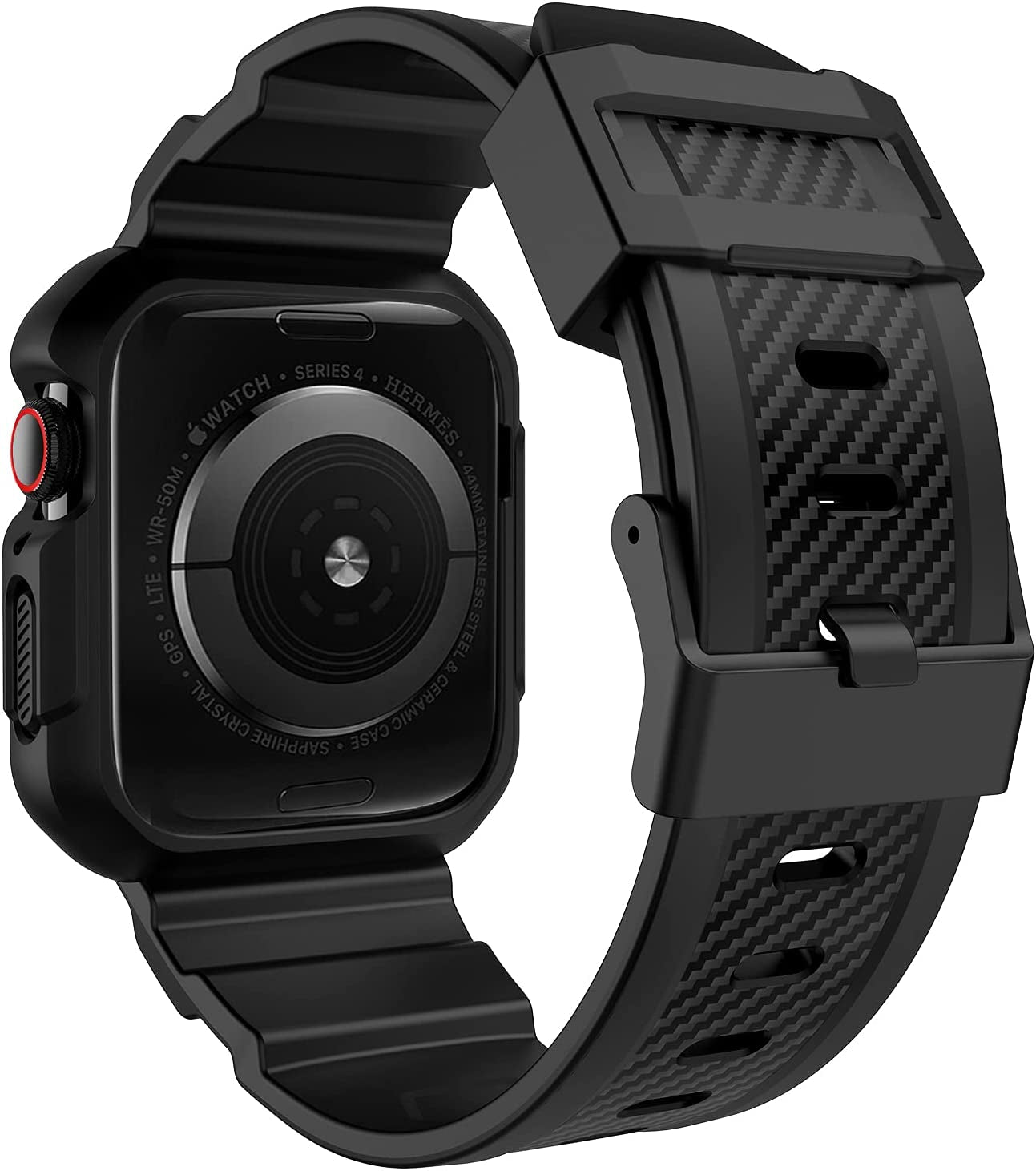 OROBAY Compatible with Apple Watch Band 45Mm 44Mm 42Mm with Case, Shockproof Rugged Band Strap for Iwatch SE SE2 Series 8/7/6/5/4/3/2/1 45Mm 44Mm 42Mm with Bumper Case Cover Men Women, Matte Black  OROBAY   