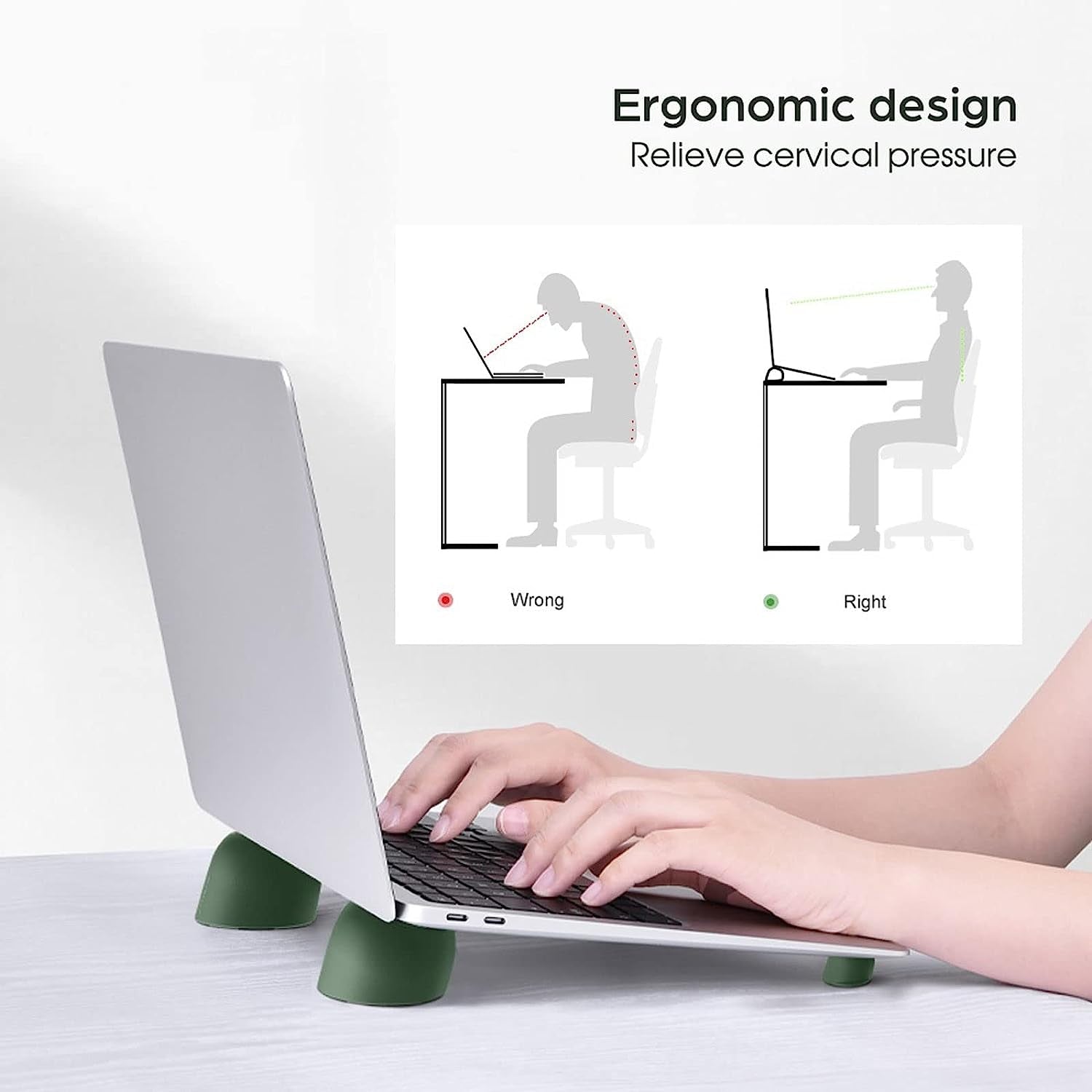 WOCOYOZJ Laptop Stand Laptop Stand Magnetic Cooling Stand Heat Dissipation Skidproof Pad Portable Notebook Holder ( Color : White )  WOCOYOZJ   