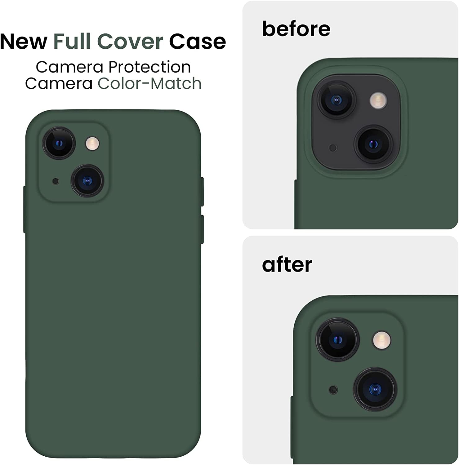 Firenova for Iphone 14 Case, Silicone Upgraded [Camera Protection] Phone Case with [2 Screen Protectors], Soft Anti-Scratch Microfiber Lining Inside, 6.1 Inch, Alpine Green  FireNova   