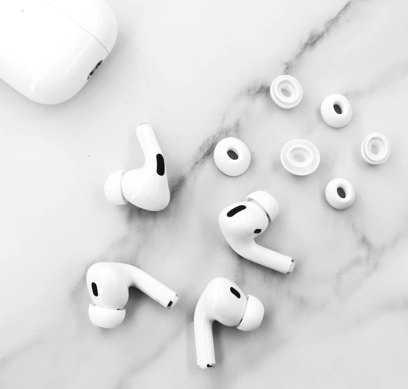3 Pairs Compatible with Airpods Pro 1St 2Nd Ear Tips Buds, Small Medium Large 3 Size Replacement Silicone Rubber Eartips Earbuds Gel Accessories Compatible with Airpods Pro 2 and 1St - S/M/L White  IiEXCEL   