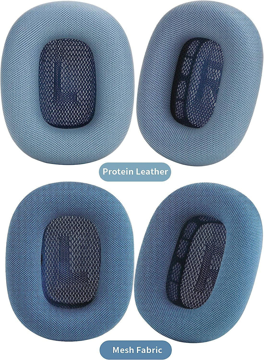 Earpads for Apple Airpods Max Earpad Replacement Sweat Proof Ear Cushions Airpods Max Ear Pad Earcups with Protein Leather, Memory Foam and Magnet Blue  Earrock   