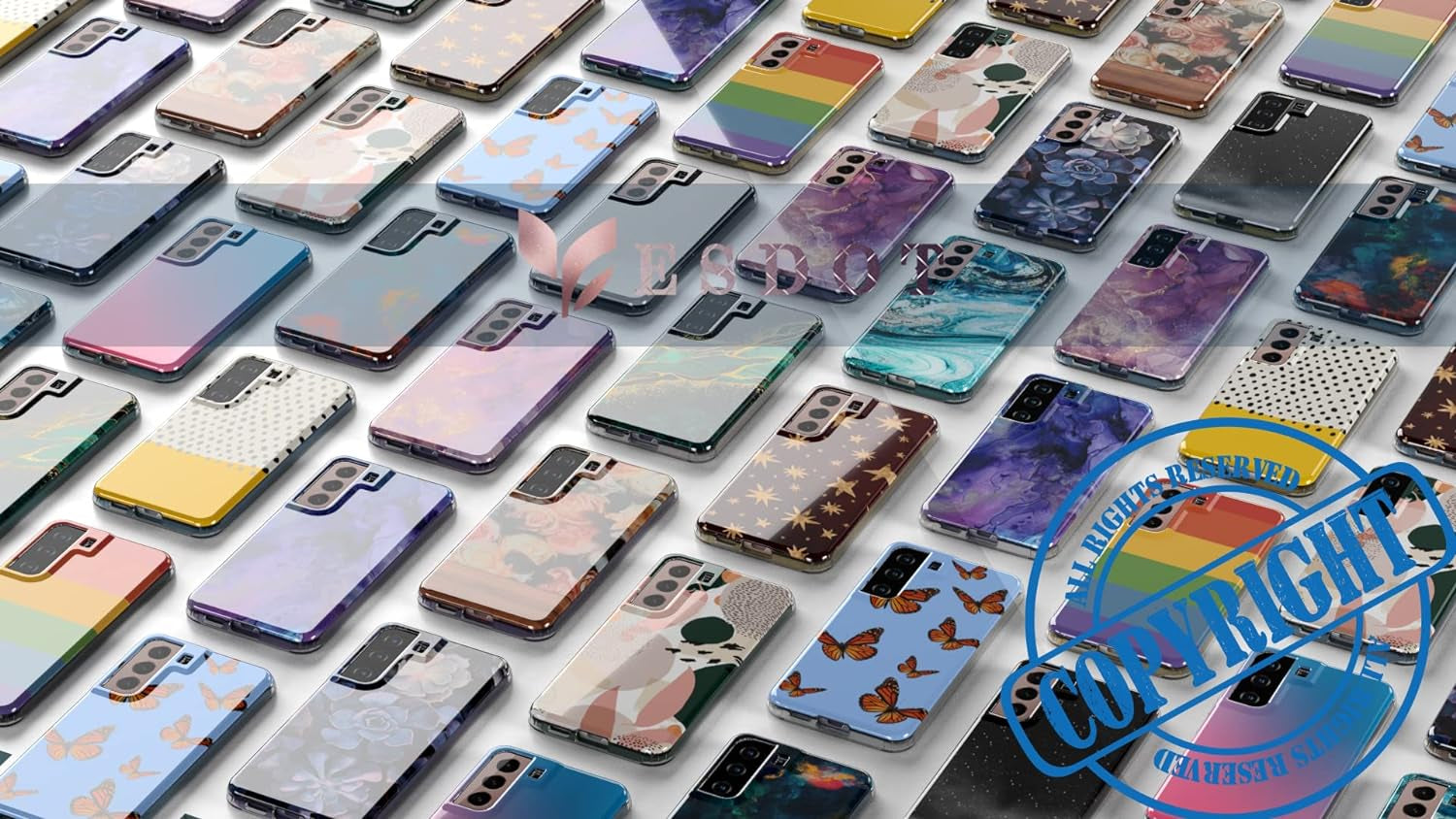 Esdot for Samsung Galaxy S22 plus Case,Military Grade Passing 21Ft Drop Test,Rugged Cover with Fashionable Designs for Women Girls,Protective Phone Case for Galaxy S22+ plus 6.6" Agate Stone  Esdot   