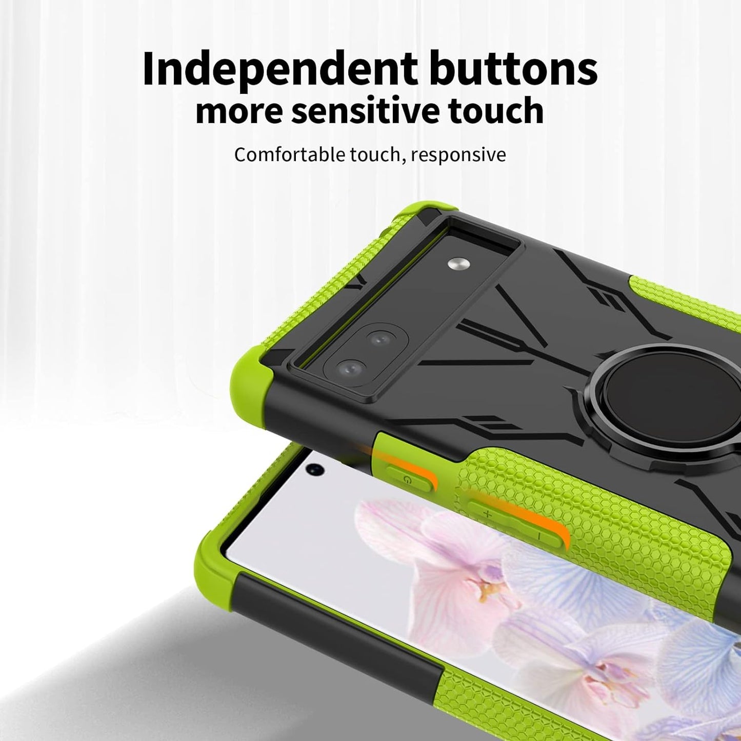 Military Case for Google Pixel 6A 5G 2022 Tough Rugged Dual Layer Case Hybrid Cover with 360°Ring Holder Kickstand for Google Pixel 6A 5G 2022  XBS-Better   