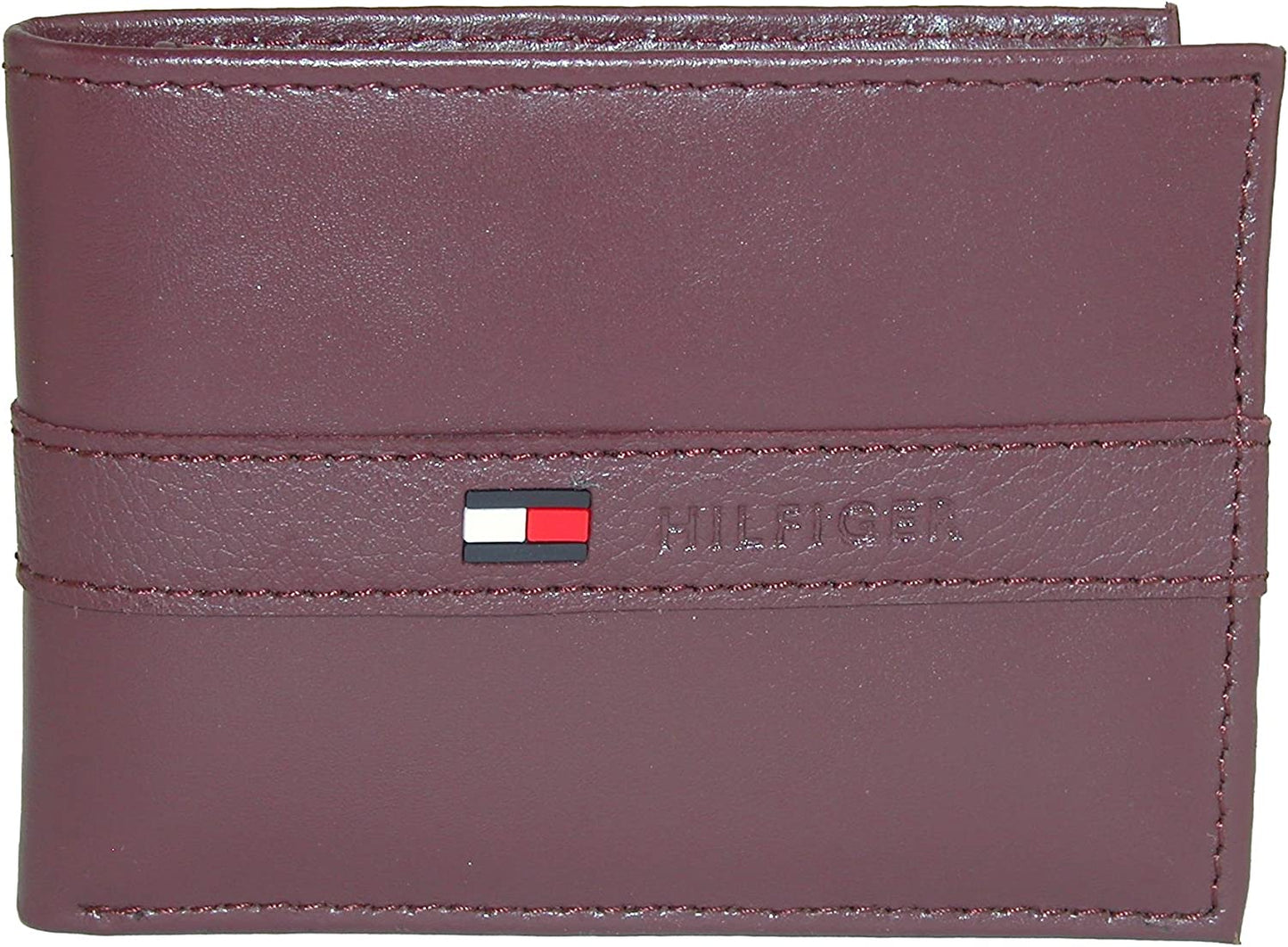 Tommy Hilfiger Men'S Genuine Leather Passcase Wallet with Multiple Card Slots  Tommy Hilfiger Men's Accessories Burgundy One Size 