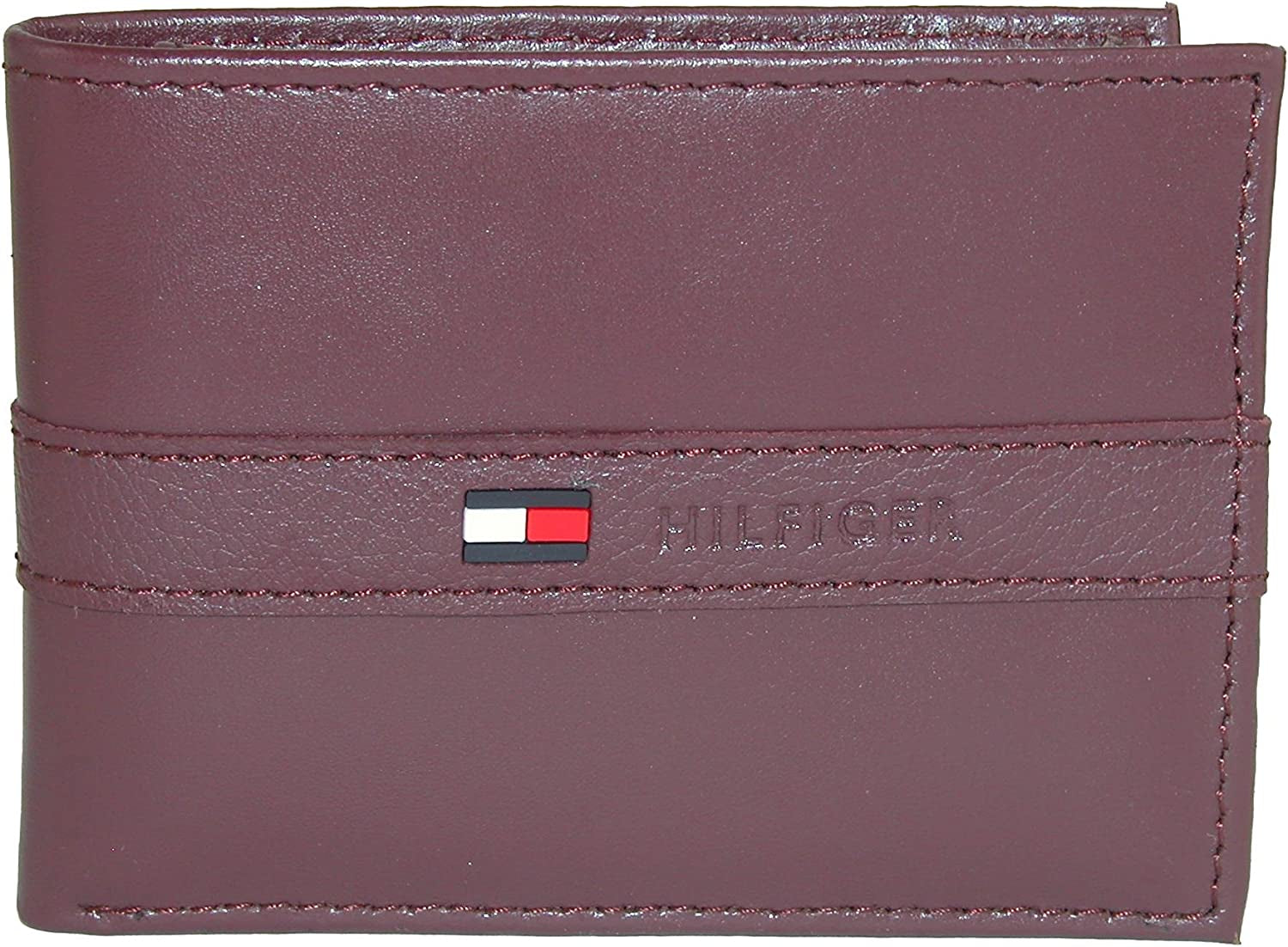 Tommy Hilfiger Men'S Genuine Leather Passcase Wallet with Multiple Card Slots  Tommy Hilfiger Men's Accessories Burgundy One Size 