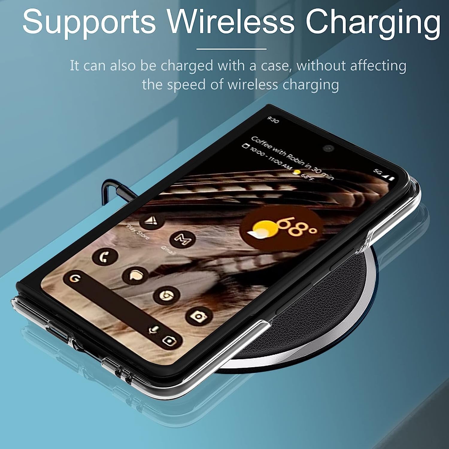 Osophter for Google Pixel Fold 5G Case Clear: Flower Floral for Girls Women Shock-Absorption Transparent Back Cell Phone Cover Cases for Google Pixel Fold 5G(White Lace)  Osophter   