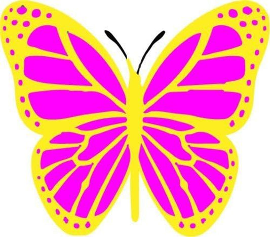 ION Graphics Magnet Set of 2 Butterfly Laptop - Pink and Yellow Butterfly Vinyl Magnet - Butterfly Cell Phone Magnet - Perfect Butterfly Gift - Made in the USA Size: 3.000" X 2.700" Inch  ION Graphics   