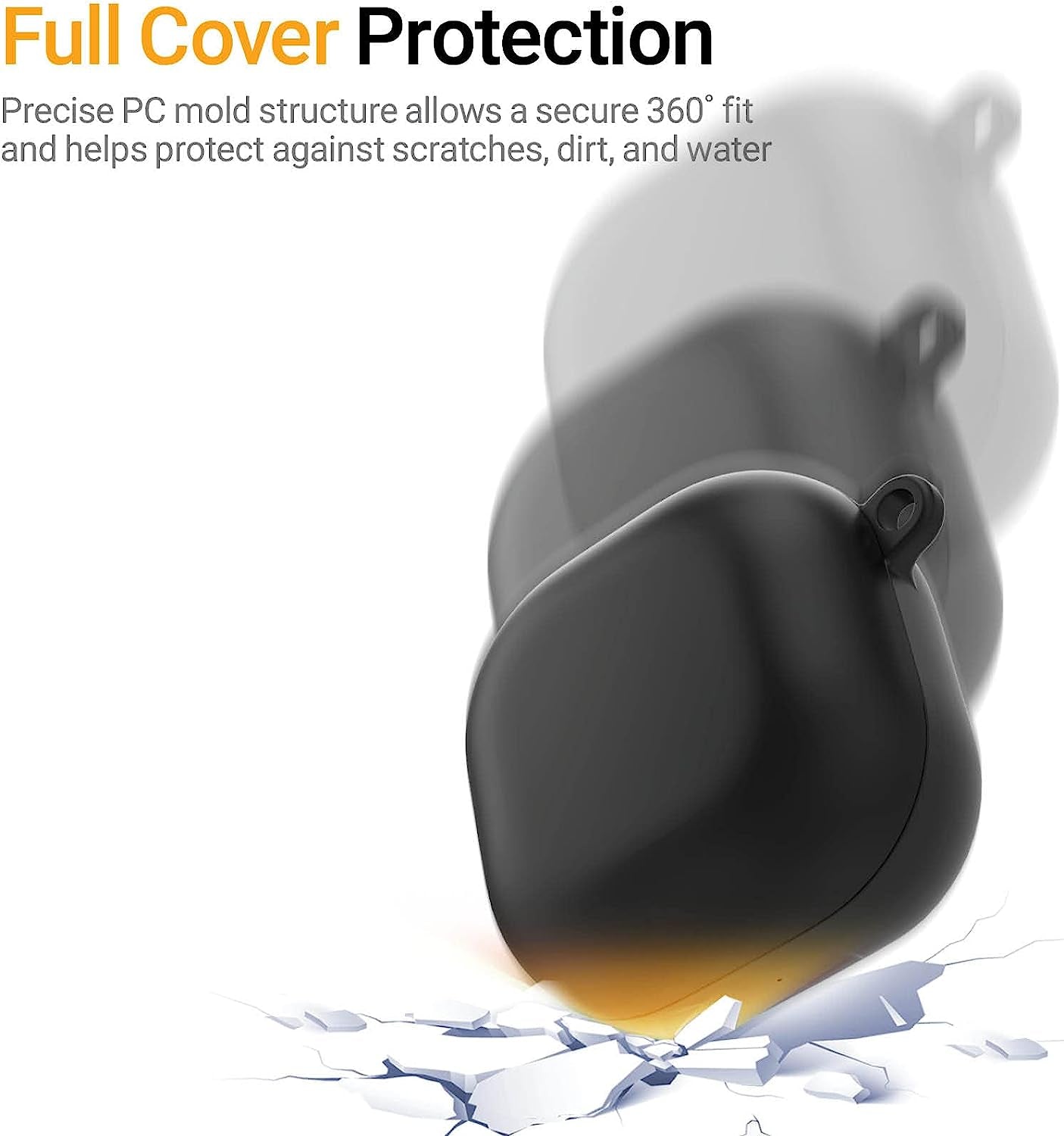 JUST4YOU for Galaxy Buds Pro Case, Galaxy Buds Live Case, Galaxy Buds 2 Case Cover with Keychain, Thin Fit Hard Case (Black) CS_HD_GBL_GBP_GB2_BK  S2B Corporation   