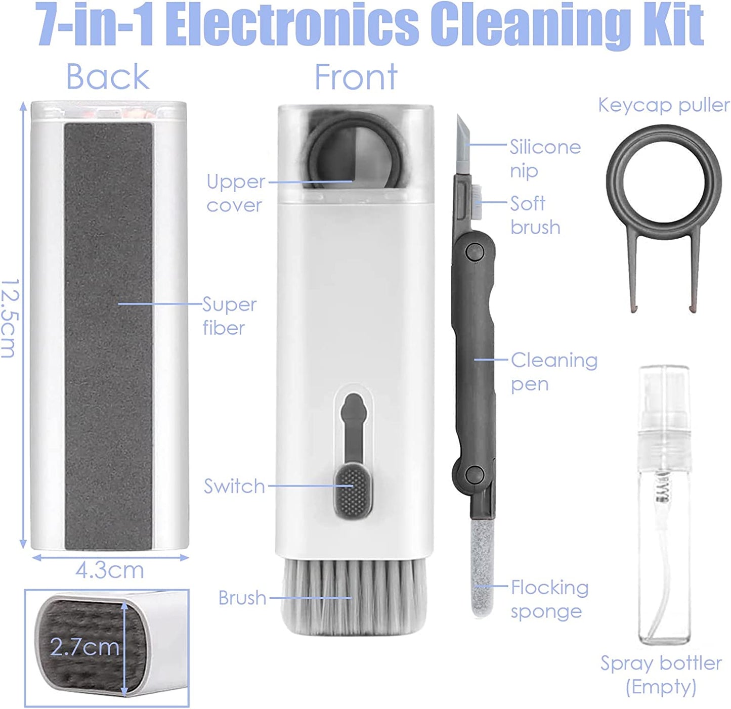 7-In-1 Electronics Cleaner Kit for Laptop Keyboard Airpods Pro Macbook Earbuds, Multi-Function Cleaning Kit for Keyboard Laptop Phone Macbook Computer PC Ear Bud Tablet Earphones Ipod Iphone - Black  zaiwan   