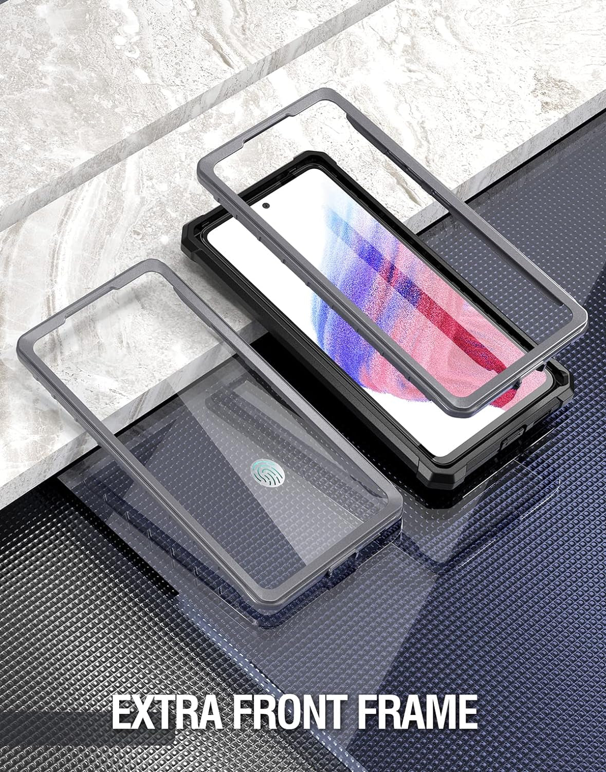 Poetic Guardian Case for Samsung Galaxy A53 5G (2022) [6FT Mil-Grade Drop Tested], Built-In Screen Protector Work with Fingerprint ID, Full Body Rugged Shockproof Cover Case, Black/Clear  Poetic   