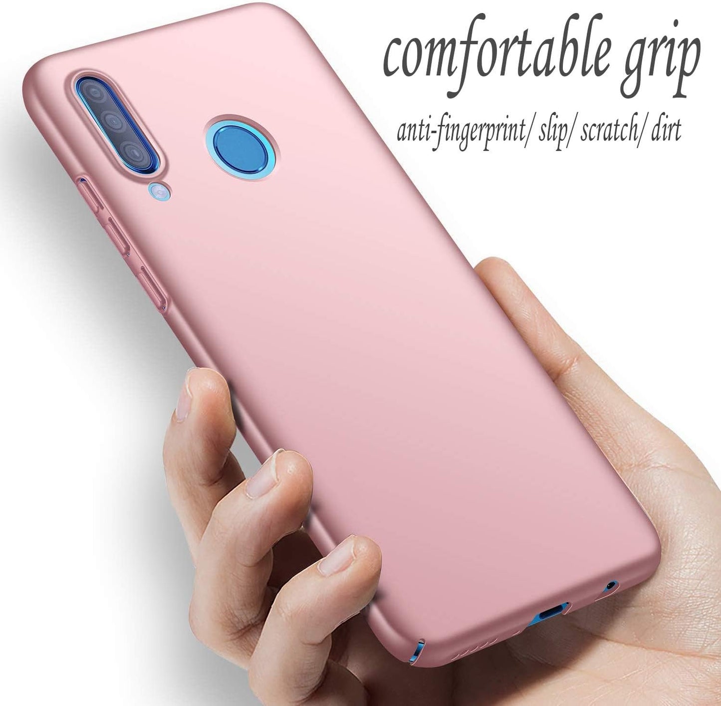 Winpromise Phone Case for Huawei P30 Lite Case [Anti-Scratch] [Durable Premium Plastic] [Ultra Thin] [Silky Feel] Slim Protective Hard Cover for Huawei P30 Lite (Pink)  Winpromise   
