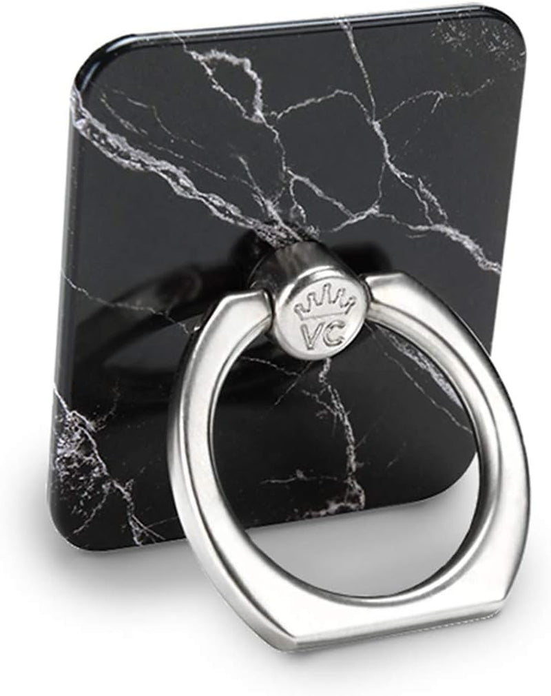 Velvet Caviar Cell Phone Ring Holder - Finger Ring & Stand - Improves Phone Grip Compatible with Iphone, Galaxy and Most Cases (Except Silicone/Leather) - Moonstone Holographic Pink Blue Marble  Velvet Caviar Black Marble  