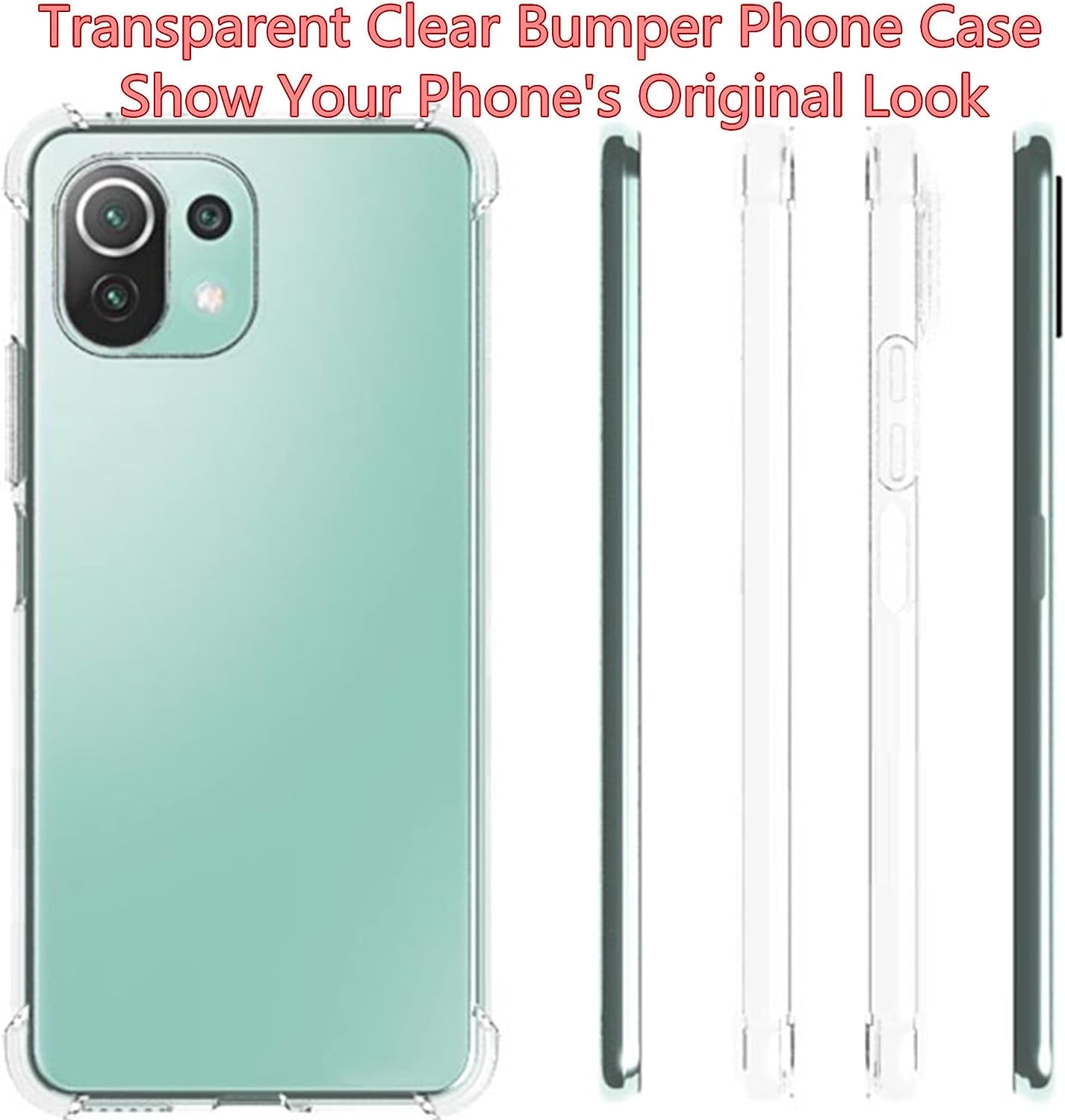 HUANGTAOLI Case Compatible with Xiaomi 11 Lite 5G NE, Slim Soft TPU Shockproof Transparent Crystal Clear Phone Case Cover with Corner Bumper  HUANGTAOLI   