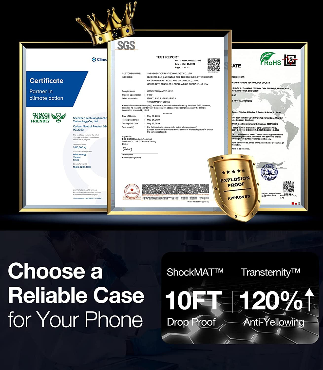 TORRAS Diamond Clear Designed for Iphone 14 Case [Never Yellowing] [Military Grade Anti-Drop] Hard PC Back Flexible Bumper Shockproof Protective Slim Phone Cover 6.1 Inch, Blue  TORRAS   