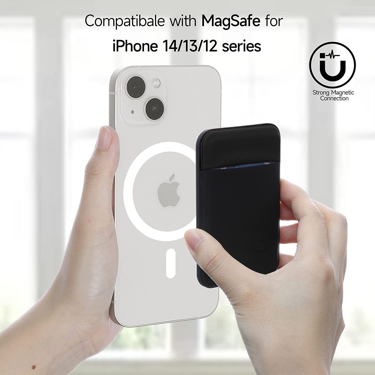 MAGKOTA Stretchy Fabric Magsafe Wallet Easily Hold 5 Cards, Compatible with Iphone 14 Pro Max/14 Pro/14 Plus/14/Iphone 13 Pro Max/13 Pro/13/Iphone 12/12 Pro/12 Pro Max  MAGKOTA   