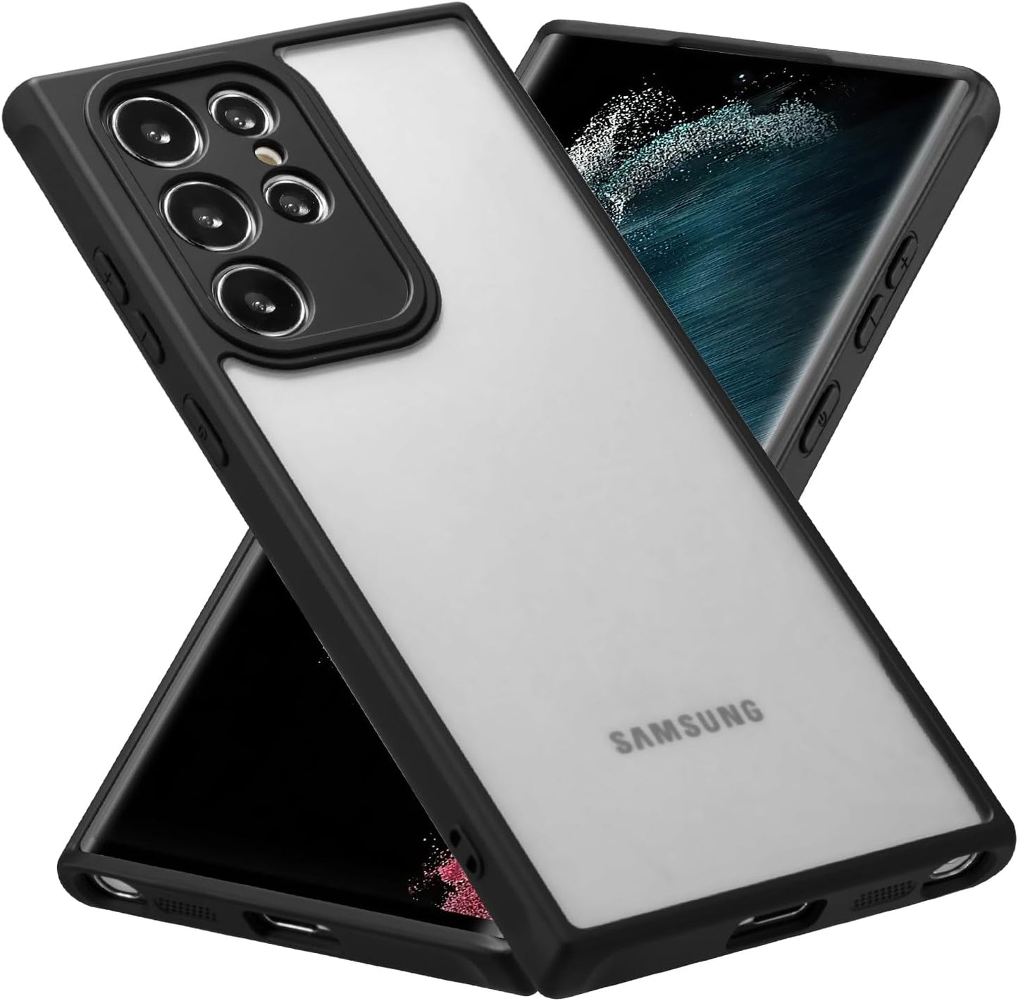 RALEAVO Magnetic for Samsung Galaxy S22 Case [Compatible with Magsafe] Slim Frosted Matte Case Cover Translucent Hard PC Back Military Drop Protection Phone Case for Girls&Boys,Black  RALEAVO Black S22 Ultra 