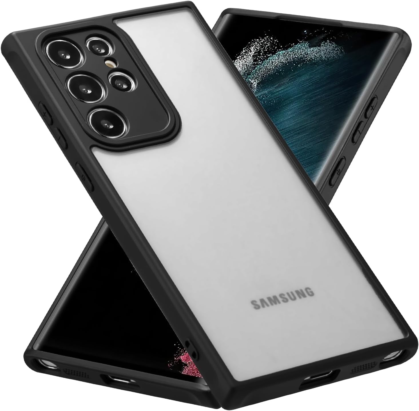 RALEAVO Magnetic for Samsung Galaxy S22 Case [Compatible with Magsafe] Slim Frosted Matte Case Cover Translucent Hard PC Back Military Drop Protection Phone Case for Girls&Boys,Black  RALEAVO Black S22 Ultra 