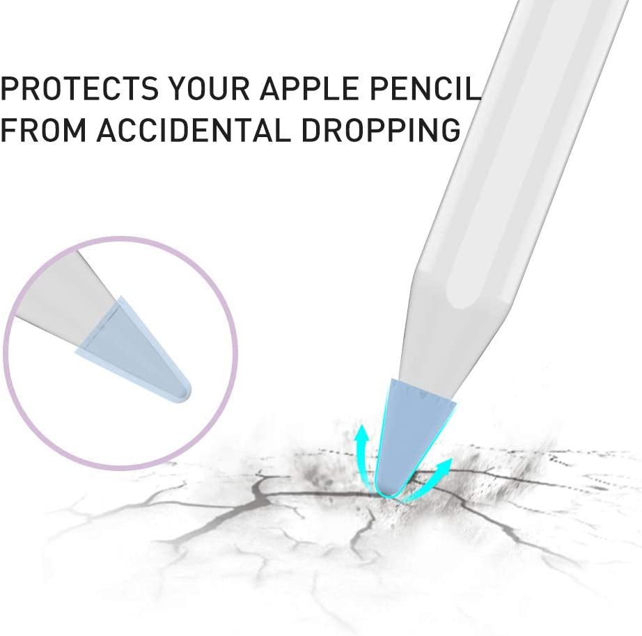 Delidigi 40 Pack Tips Cover for Apple Pencil 2Nd Generation and 1St Gen Silicone Nibs Caps Writing Protection Accessories((Blue+ Black+Grey+ White,40Pack)  Delidigi   