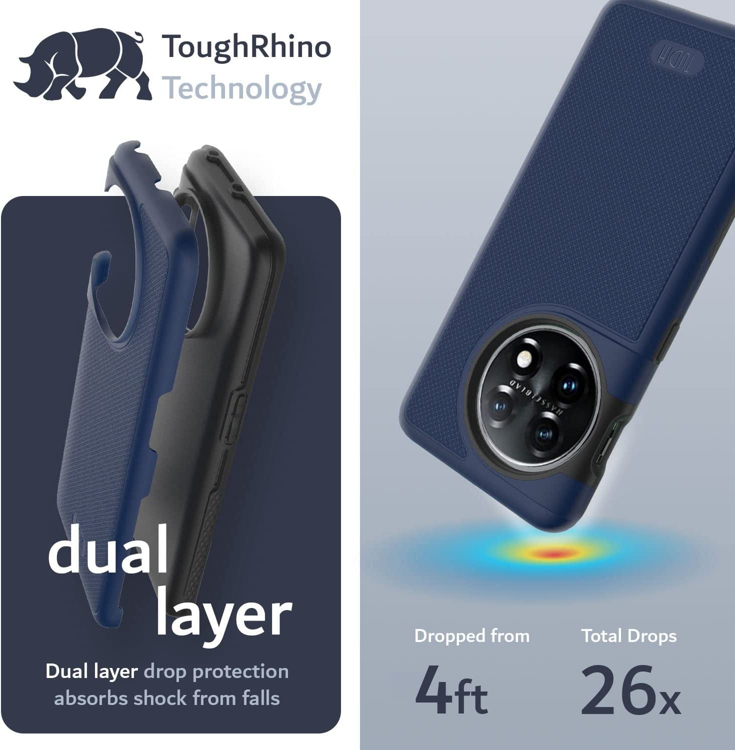 TUDIA Dualshield Grip Designed for Oneplus 11 Case 5G (2023), [Mergegrip] Dual Layer Shockproof Slim Military Grade Non-Slip Tough Heavy Duty Protective Phone Case Cover (Indigo Blue)  TUDIA   