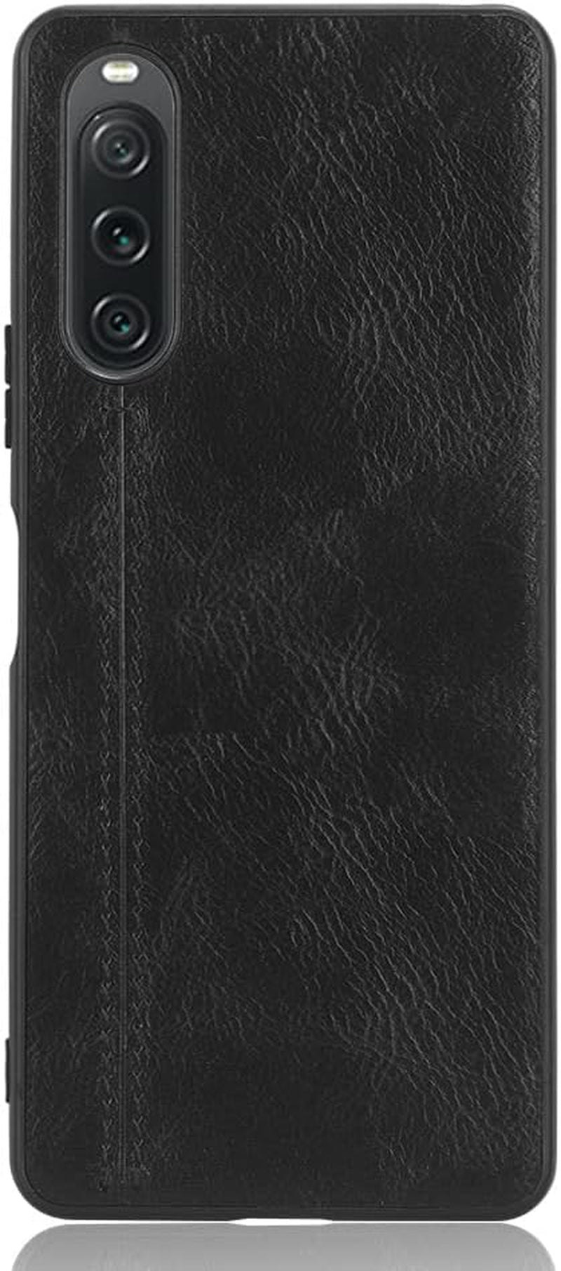Phone Case for Sony Xperia 10 V, Case for Sony Xperia 10 V Cow-Like PU Leather Style Protector Cover, Non-Slip Shockproof Cover for Sony Xperia 10 V Case  Generic Black Sony Xperia 10 V 