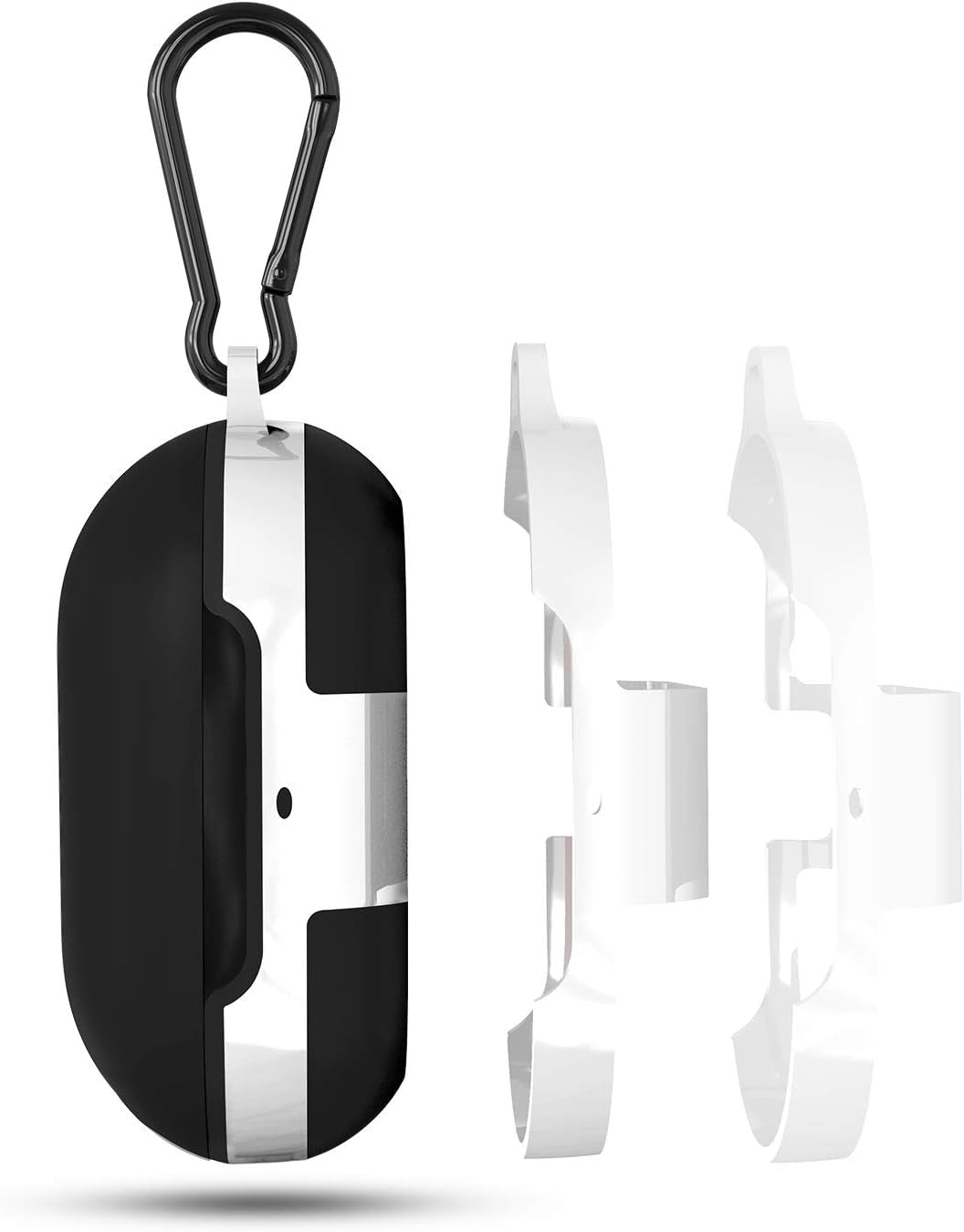 2 Packs Silicone Cover for Galaxy Buds Case/Galaxy Buds + plus Case,With Carabiner Full Body Protections Skin Accessories Compatible Samsung Galaxy Buds plus (Black and Mint Green)  meiyasy   