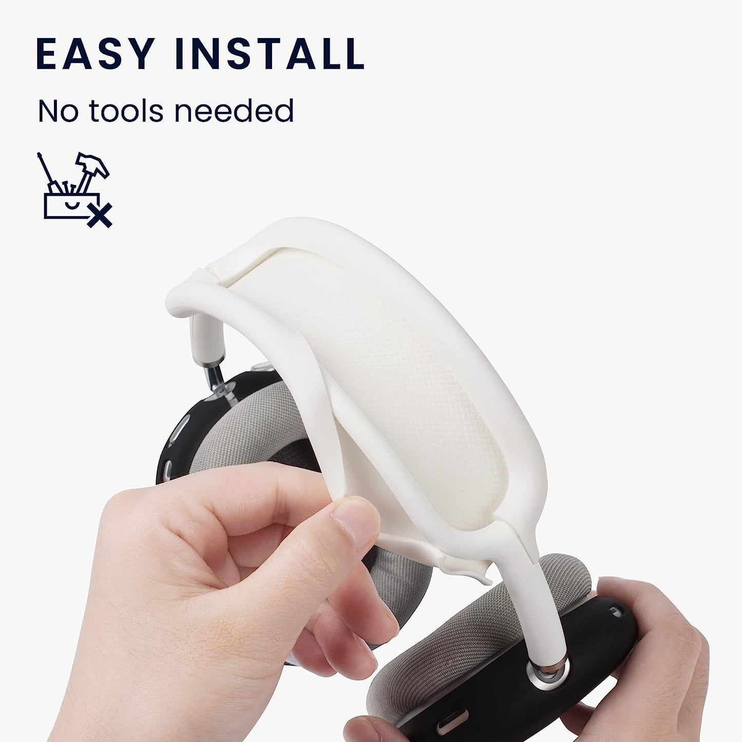 Kwmobile Silicone Headband and Ear Pads Cover Set Compatible with Apple Airpods Max - Covers - White/Black  KW-Commerce   