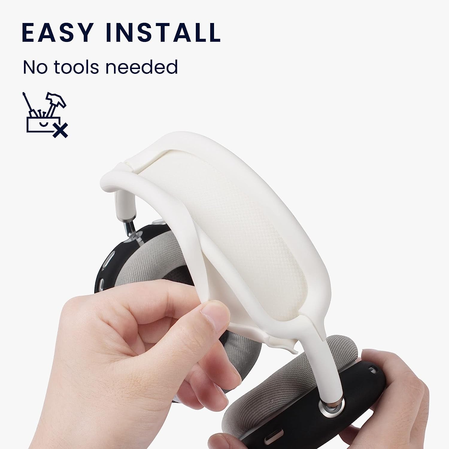 Kwmobile Silicone Headband and Ear Pads Cover Set Compatible with Apple Airpods Max - Covers - White/Black  KW-Commerce   