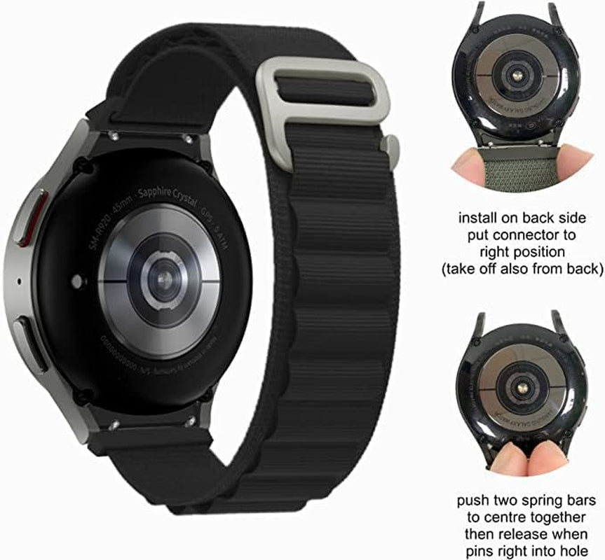 Wingle 4 Pack for Galaxy Watch 5 Band/ Galaxy Watch 5 Pro Band 45Mm/ Samsung Galaxy Watch 4 Band 44Mm 40Mm/ Watch 4 Classic 42Mm 46Mm Nylon Watch Band, Alpine Loop Woven Sport Bands Strap for Men Women  WINGLE   