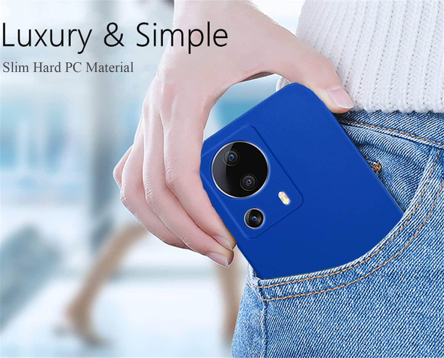 Yarxiawin for Xiaomi 13 Lite Case Shockproof Pink, Xiaomi 13 Lite Phone Case Thin Hard PC Protective Case Anti-Fingerprint Cover with Ultimate Delicate Touch Feeling (Dark Blue)  Yarxiawin   