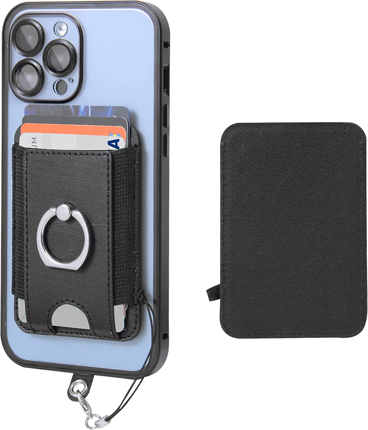 Welohas Magnetic Phone Wallet,Magsafe Leather Wallet for Back of Phone,Phone Card Holder with Ring Grip Stand for Mag-Safe Apple Iphone 14/13/12 Series,Fits Max 8 Cards  WeLohas   