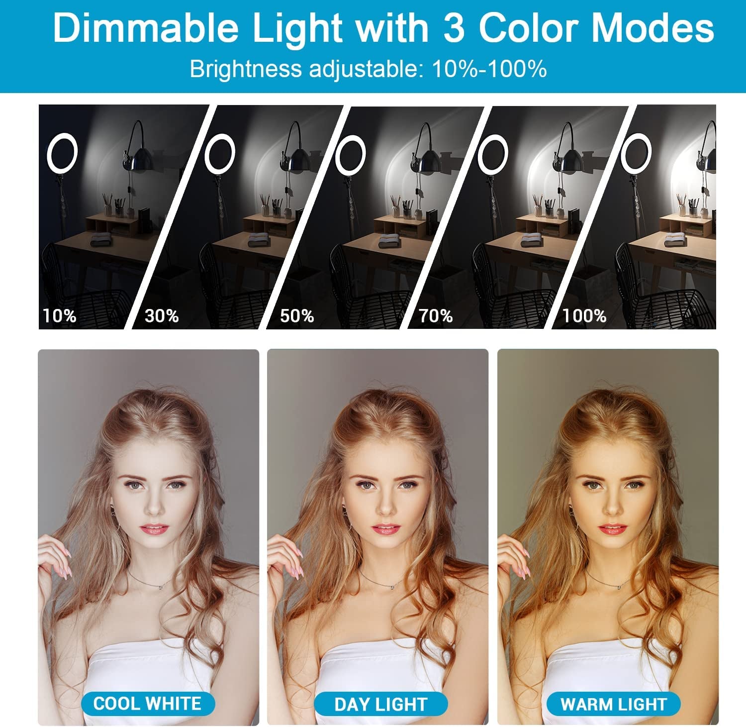 Ring Light with Stand and Phone Holder, 50" Tripod with Remote Compatible with Iphone Phone LED Halo Standing Light Selfie Stick for Makeup Tiktok Camera Photography (9 Inch)  NINGBO QAYA ILLUMINATION CO.,LTD   