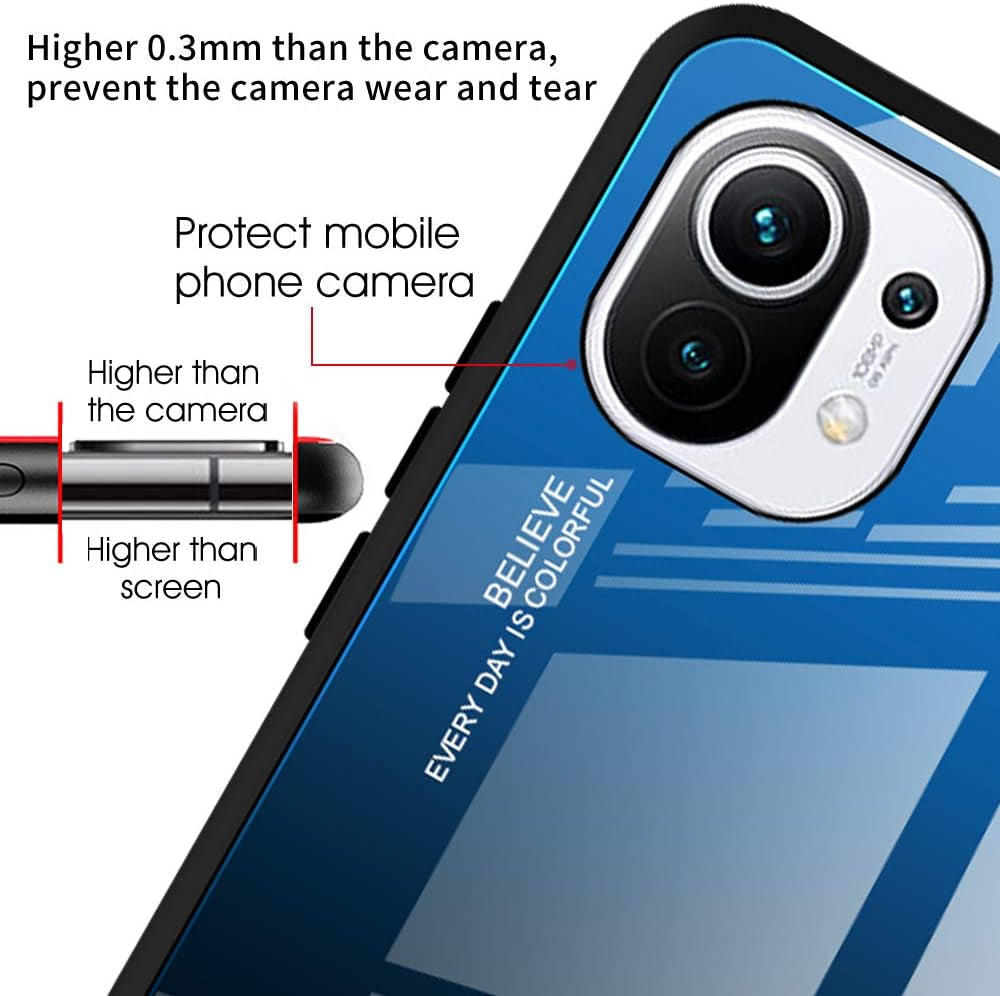 EASSGU Case for Xiaomi Redmi 10 2022 Is Made of Soft TPU Border Tempered Glass Back Cover Drop Resistant Scratch Resistant Purple Red  EASSGU   