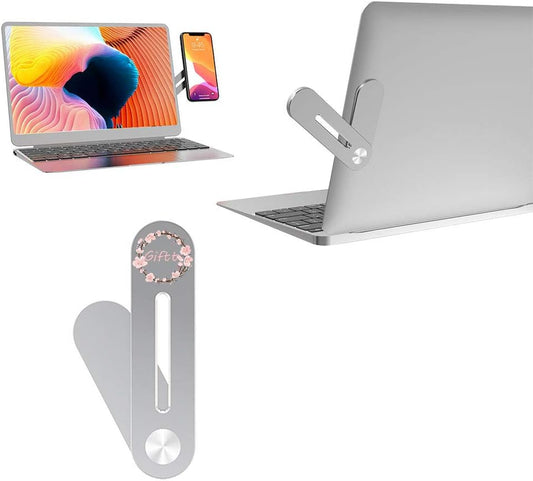 Side Mount Clip for Laptop Magnetic Cellphone Mount Universal Aluminum Alloy Laptop Expansion Bracket Magnetic Cell Phone Holder Fixed Clip on Flat and Slim Monitor or Laptop Monitor (1)  JACKAILL   