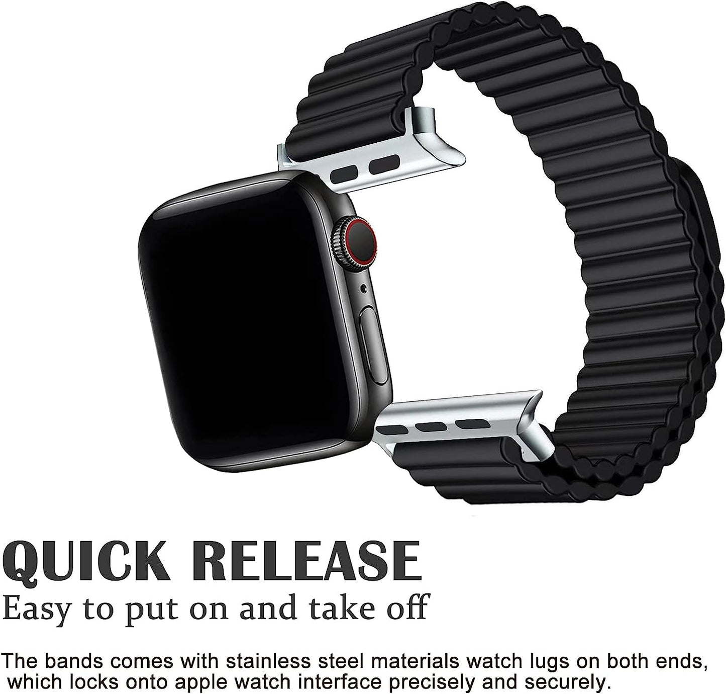 ZOMFOM Magnetic Band Compatible for Apple Watch 42Mm 44Mm 45Mm 49Mm, Sport Silicone Adjustable Loopback Wristband for Iwatch Series 8 7 6 5 4 3 2 1 SE  ZOMFOM   
