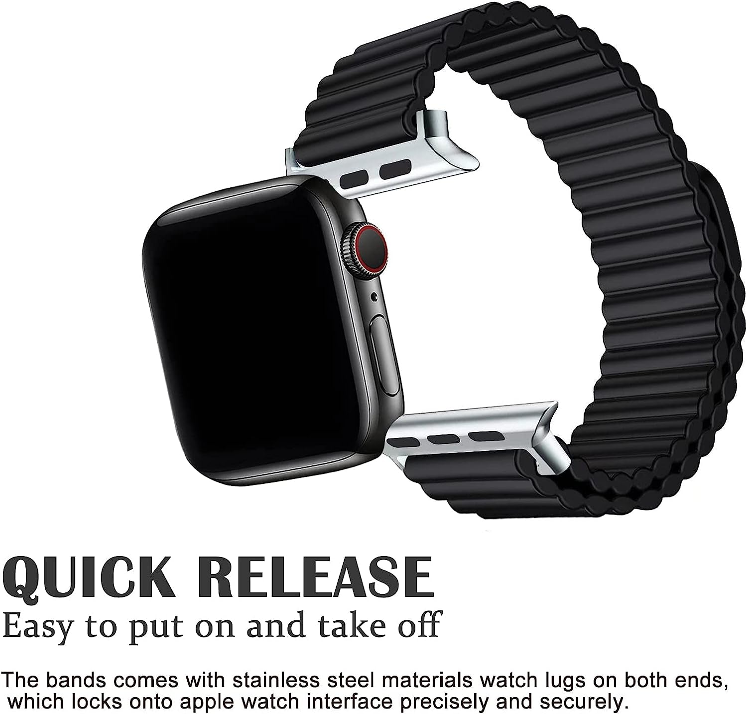 ZOMFOM Magnetic Band Compatible for Apple Watch 42Mm 44Mm 45Mm 49Mm, Sport Silicone Adjustable Loopback Wristband for Iwatch Series 8 7 6 5 4 3 2 1 SE  ZOMFOM   