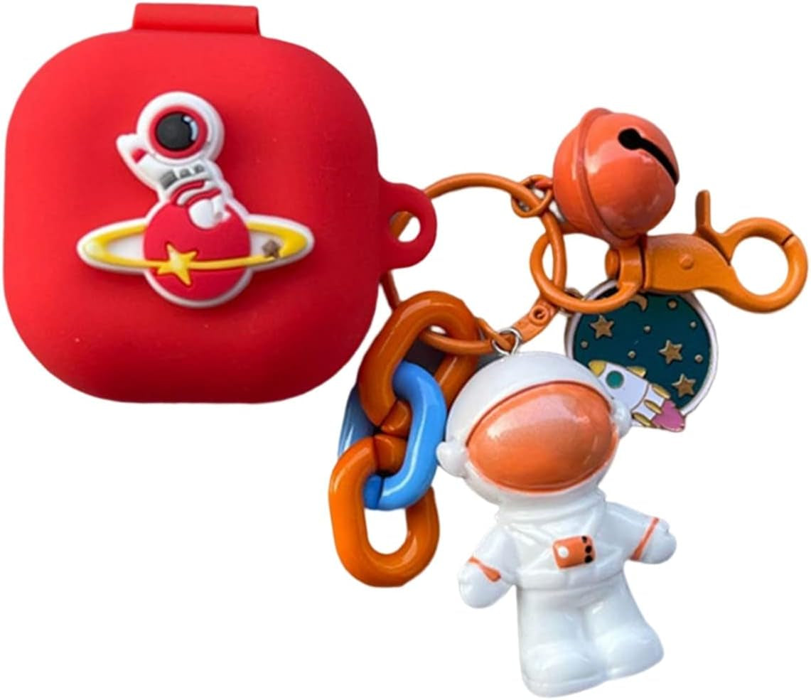 SKPY Cases for Samsung Galaxy Buds2 Pro/Buds 2/Buds Pro/Buds Live with Pendant, Cute Silicone Astronaut Cartoon Shockproof Cover for Girls Boys  SKPY Astronaut 5  